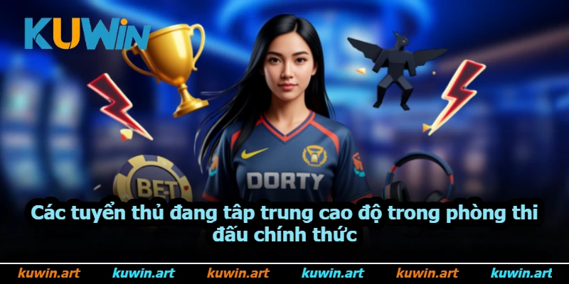 Các tuyển thủ đang tập trung cao độ trong phòng thi đấu chính thức Các tuyển thủ đang tập trung cao độ trong phòng thi đấu chính thức