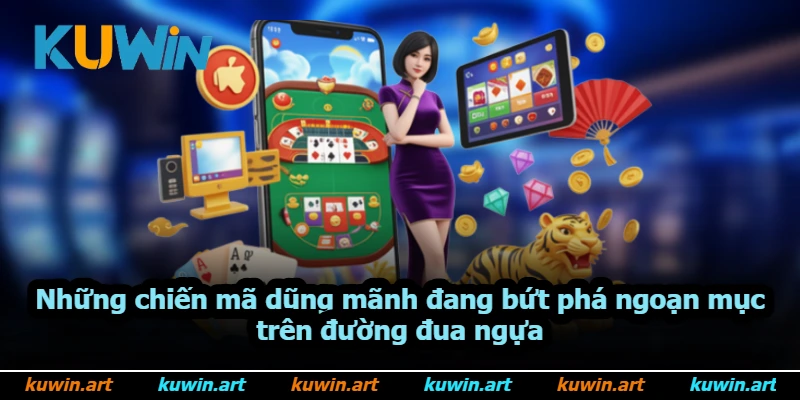 Những chiến mã dũng mãnh đang bứt phá ngoạn mục trên đường đua ngựa Những chiến mã dũng mãnh đang bứt phá ngoạn mục trên đường đua ngựa